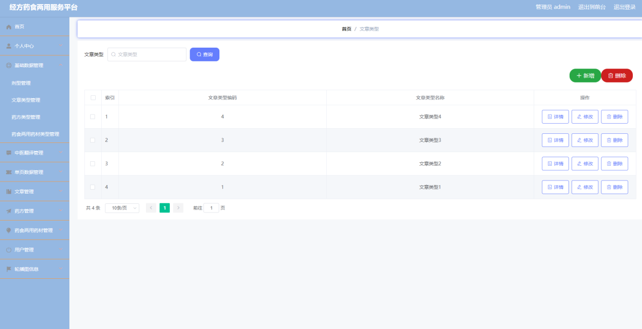 基于JAVA+SpringBoot+Vue的经方药食两用服务平台 默认图片 截图 4